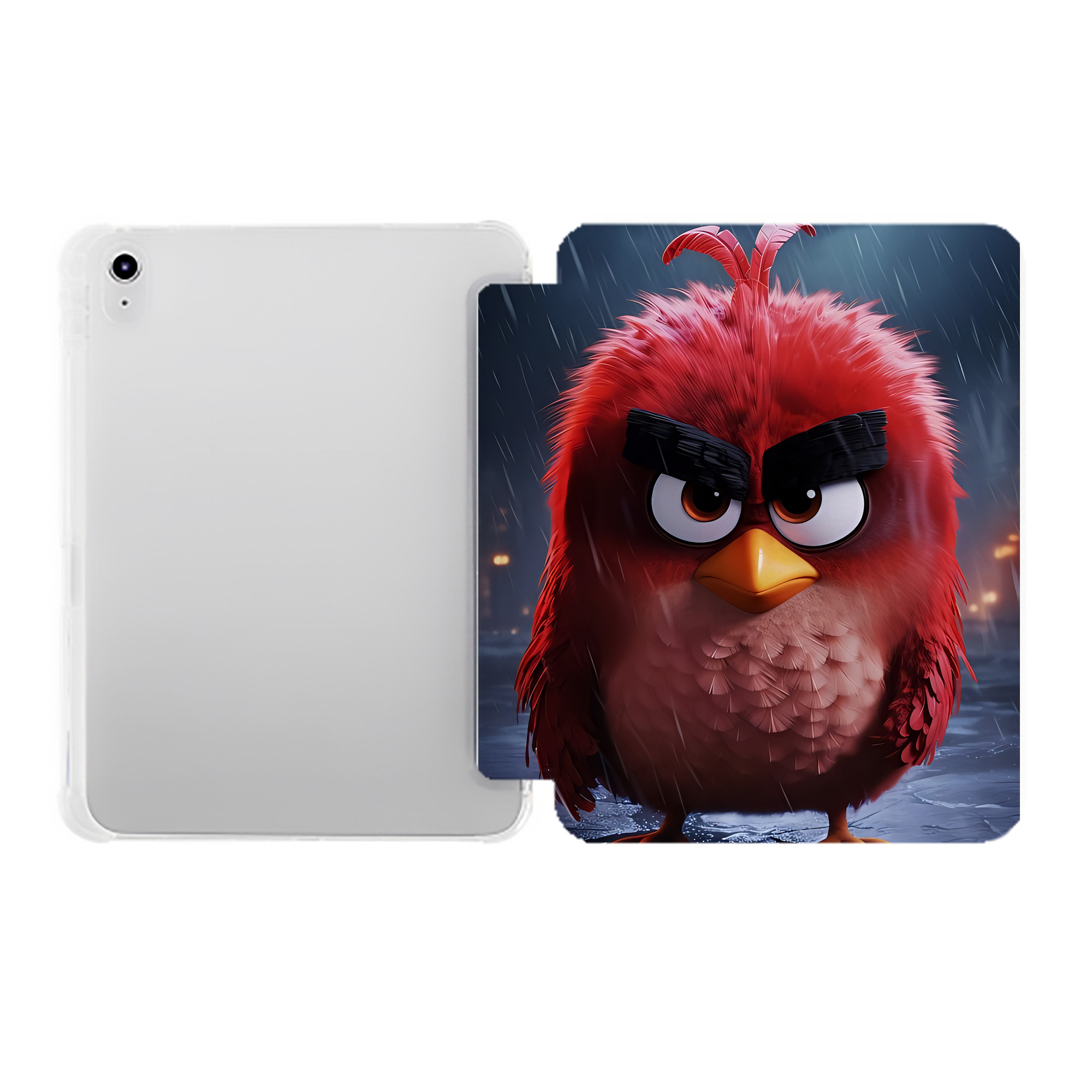 （画像用） Angry Birds アングリーバード IPad ケース ペン収納付き 三つ折りスタンド PUレザー×シリコン 対応機種9.5/10.5/10.9インチ